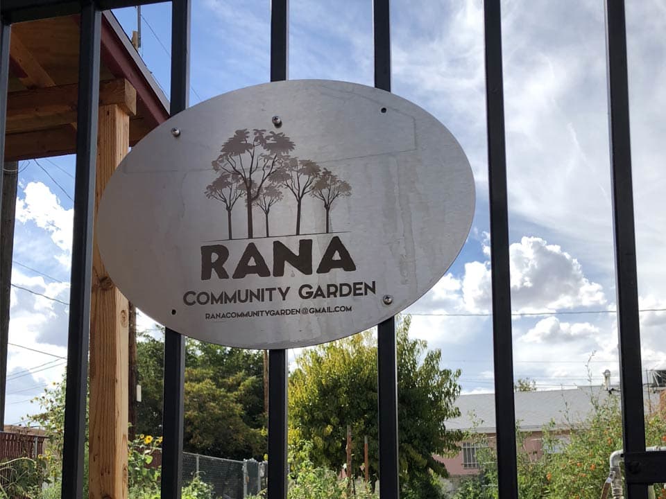Sign for the Raynolds Addition Community Garden